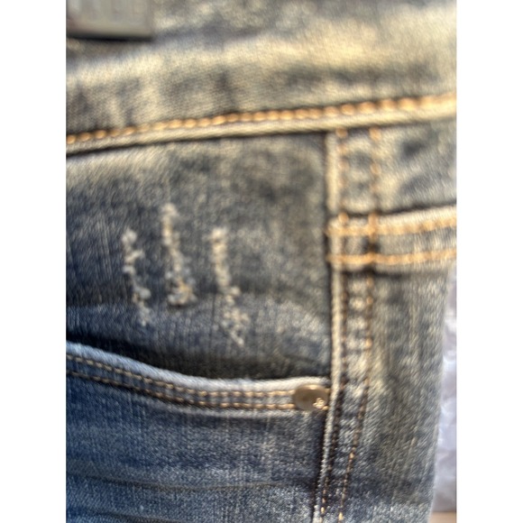 Judy Blue Denim Shorts Women's Size Medium Mid-Rise Cut-off Dark Wash Stretch - Picture 4 of 16